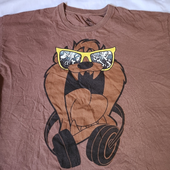 Tasmanian Devil Taz Looney Tunes Men's XL Brown Graphic Tee T-Shirt Retro Warner - Picture 2 of 4
